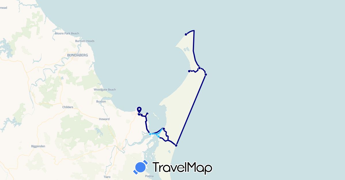 TravelMap itinerary: driving, boat in Australia (Oceania)